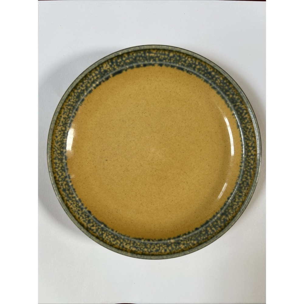 Vintage Pfaltzgraff MAFA Bread Dessert Plate Yellow Spongeware Quilt